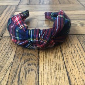 J. Crew Stewart Plaid Top Knot Headband